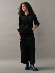 Black Corduroy Midi Dress - Image 3 of 7