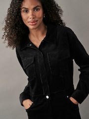 Black Corduroy Midi Dress - Image 4 of 7