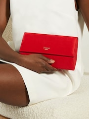 Dune London Red Ballads Structured Foldover Clutch Bag - Image 1 of 6