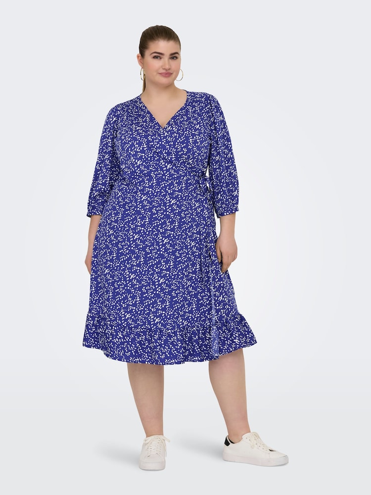 Only Curve Gepunktetes Wickel-Midikleid - Bild 1 von 8