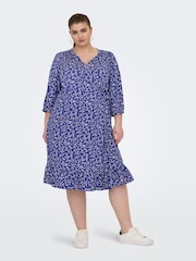 Only Curve Gepunktetes Wickel-Midikleid - Bild 5 von 8