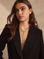 Gold Tone Adjustable Chain Necklace Made With Recycled Steel - Image 1 of 4