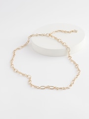 Gold Tone Adjustable Chain Necklace Made With Recycled Steel - Image 3 of 4