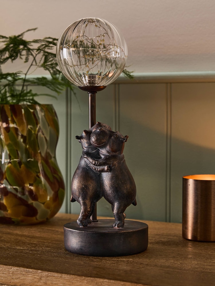 Bronze Dancing Hippos Feature Light - Image 2 of 5