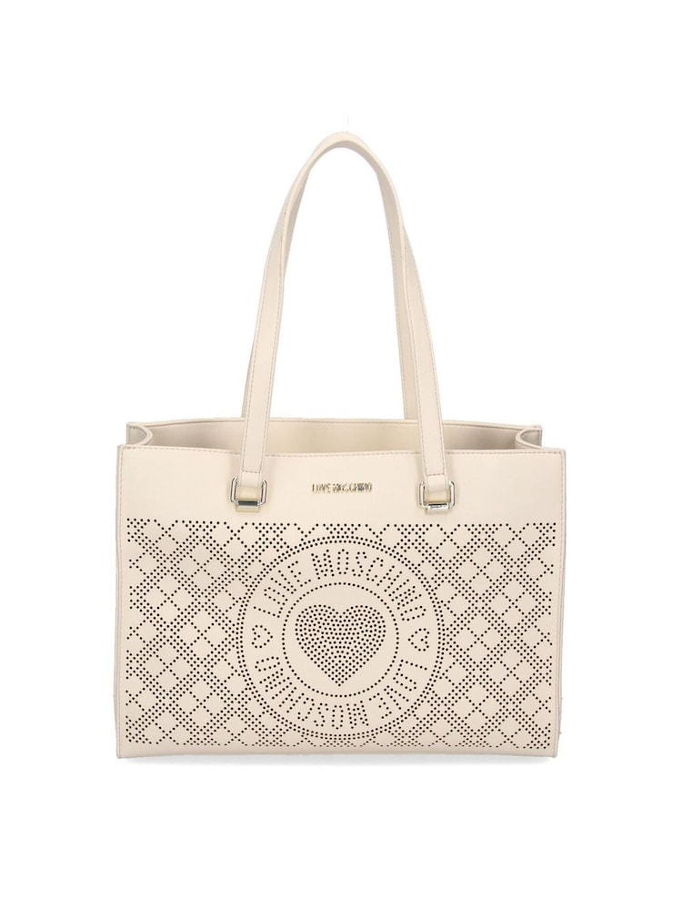 Love Moschino FAUX Leather Shoulder White Bag - Image 1 of 4 Love Moschino FAUX Leather Shoulder White Bag - Image 1 of 4