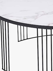 Pacific White and Black Marble Veneer Round Coffee Table - Image 5 of 6