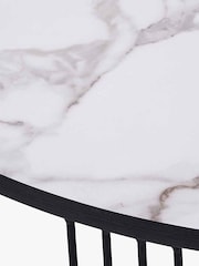 Pacific White and Black Marble Veneer Round Coffee Table - Image 6 of 6