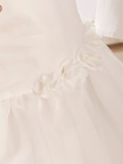 Mamas & Papas 100% Cotton Organza Flower White Dress - Image 6 of 8
