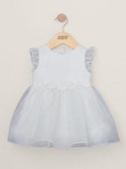 Mamas & Papas 100% Cotton Organza Flower White Dress - Image 7 of 8