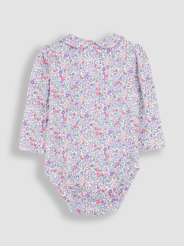 JoJo Maman Bébé Lilac Purple Ditsy Floral Peter Pan Body - Image 2 of 3