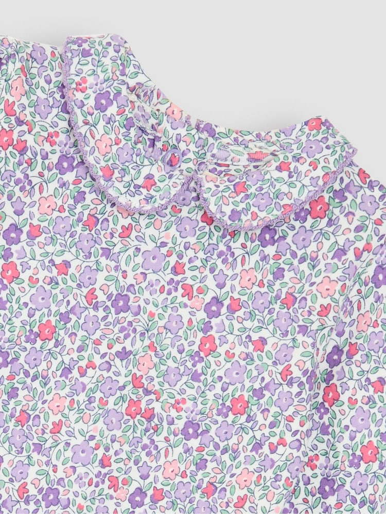 JoJo Maman Bébé Lilac Purple Ditsy Floral Peter Pan Body - Image 3 of 3