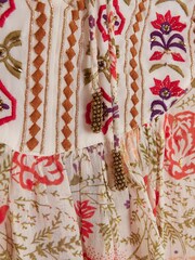 River Island Cream Floral Embroidered Smock Top - Image 4 of 4