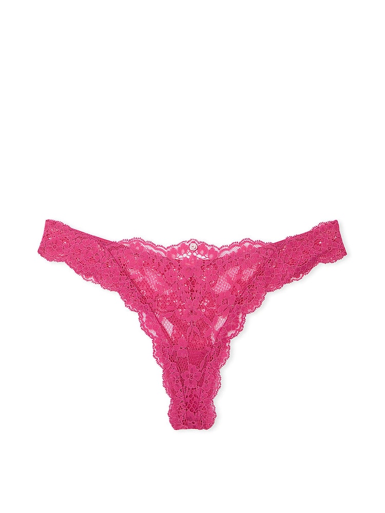 Victoria's Secret Luscious Rose Pink Lace Thong Knickers - Image 3 of 3