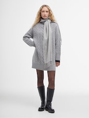 Barbour® Grey Beatrix Cable Knit Roll Neck Dress - Image 2 of 6