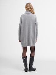 Barbour® Grey Beatrix Cable Knit Roll Neck Dress - Image 3 of 6