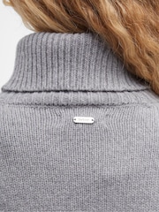 Barbour® Grey Beatrix Cable Knit Roll Neck Dress - Image 5 of 6