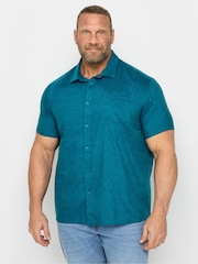 BadRhino Big & Tall Dark Blue Blue Marl Short Sleeve Shirt - Image 2 of 4