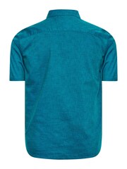 BadRhino Big & Tall Dark Blue Blue Marl Short Sleeve Shirt - Image 4 of 4