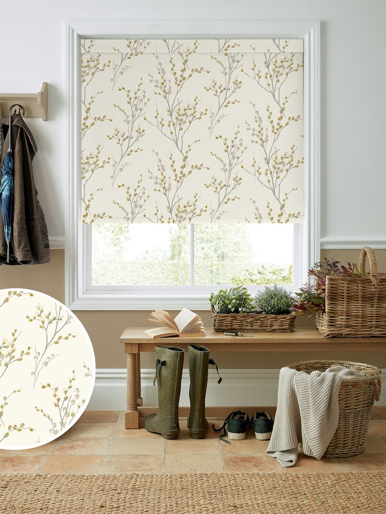 Laura Ashley Ochre Yellow Pussy Willow Made to Measure Roller Blind - Image 1 of 6