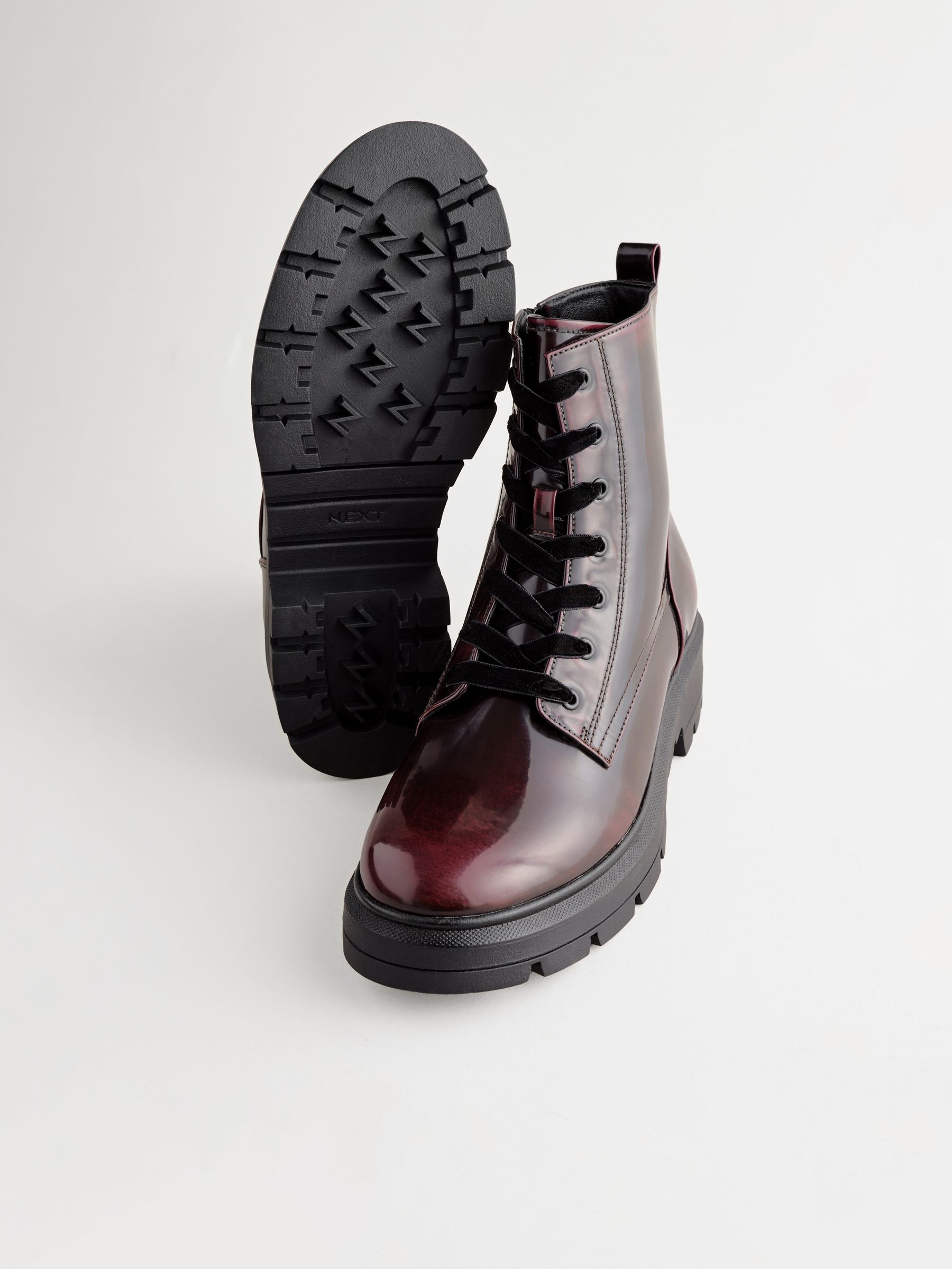 Buy Burgundy Red Standard Wide Fit Forever Comfort Lace Up Boots from Next Luxembourg