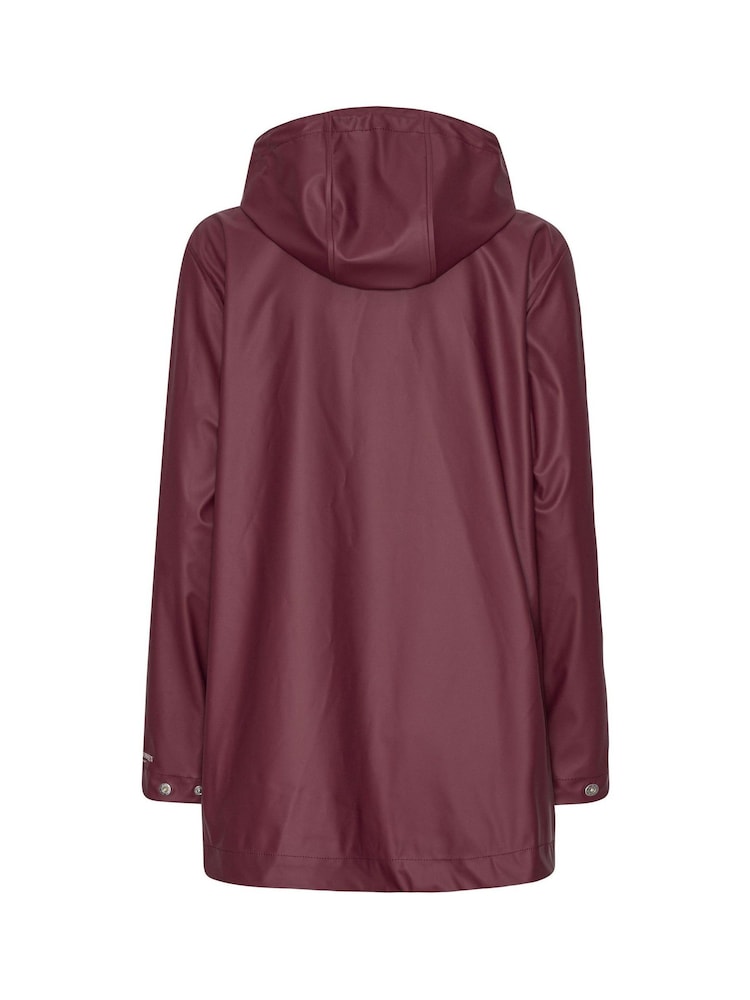 أحمر عنابي - Ilse Jacobsen Straight Fit Lightweight Waterproof Rain Jacket - صورة 5 من 5