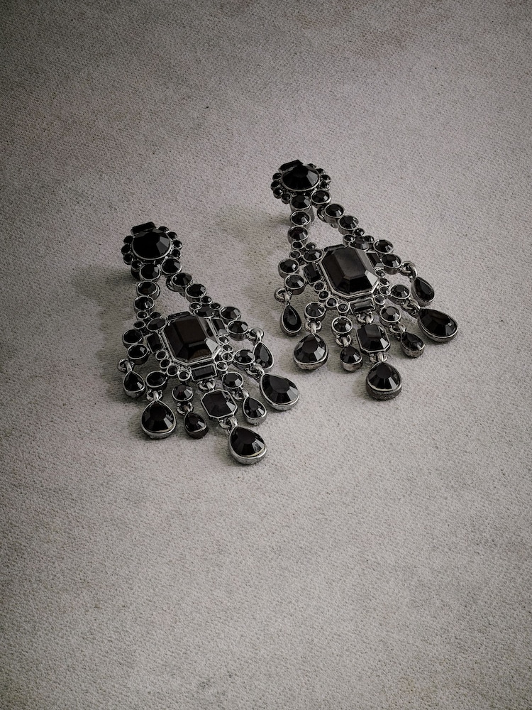 Black Tabitha Simmons Elizabeth Chandelier Earrings - Image 4 of 4