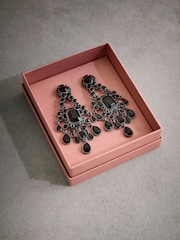 Black Tabitha Simmons Elizabeth Chandelier Earrings - Image 6 of 7