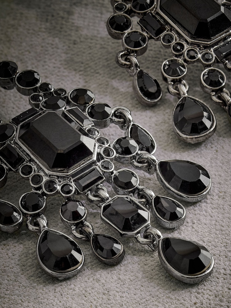 Black Tabitha Simmons Elizabeth Chandelier Earrings - Image 7 of 7