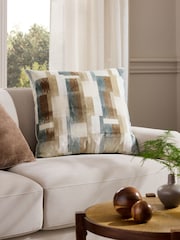 Natural Cut Velvet Retro Etch 59 x 59cm Cushion - Image 1 of 5