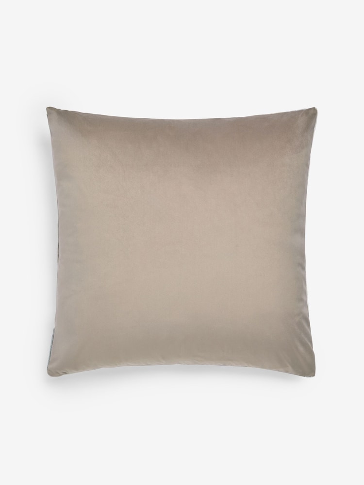 Natural Cut Velvet Retro Etch 59 x 59cm Cushion - Image 4 of 5