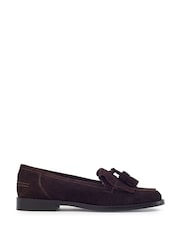 Moda in Pelle Brown Suede Florana Flat Tassel Loafers - Image 1 of 2