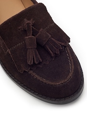 Moda in Pelle Brown Suede Florana Flat Tassel Loafers - Image 2 of 2