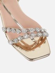 Simmi London Gold Hettie Diamante Flat Sandals - Image 4 of 4
