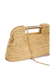 Dune London Natural Elsabeth Raffia Frame Clutch Bag - Image 3 of 7