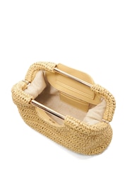 Dune London Natural Elsabeth Raffia Frame Clutch Bag - Image 7 of 7