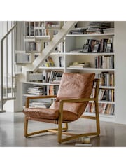 Gallery Home Vintage Brown Codie Leather Armchair - Image 10 of 10