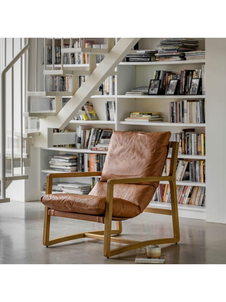Gallery Home Vintage Brown Codie Leather Armchair - Image 10 of 10 Gallery Home Vintage Brown Codie Leather Armchair - Image 10 of 10