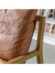 Gallery Home Vintage Brown Codie Leather Armchair - Image 7 of 10