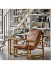 Gallery Home Vintage Brown Codie Leather Armchair - Image 9 of 10