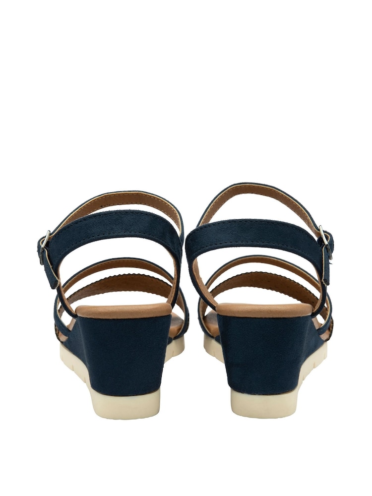 Lotus Blue Open Toe Wedge Sandals - Image 3 of 4