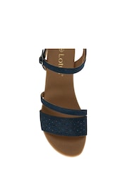 Lotus Blue Open Toe Wedge Sandals - Image 4 of 4