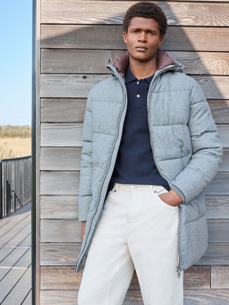 Grey Signature Wool Blend Shower Resistant Nova Fides Puffer Coat - Image 1 of 12