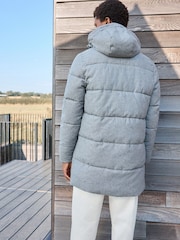 Grey Signature Wool Blend Shower Resistant Nova Fides Puffer Coat - Image 2 of 12