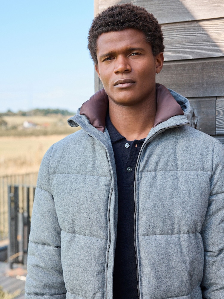 Gris - Signature Wool Blend Résistant à la douche Nova Fides Puffer Coat - Image 5 of 12