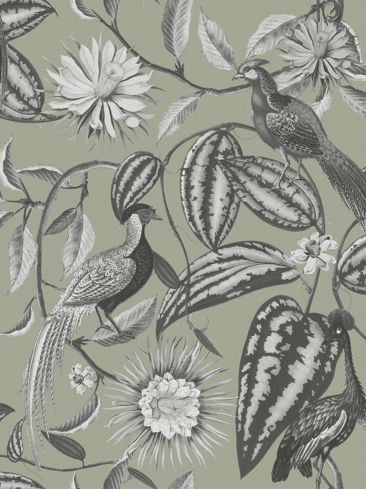 Graham & Brown Green Amhersts Garden Wallpaper Sample - Image 2 of 3
