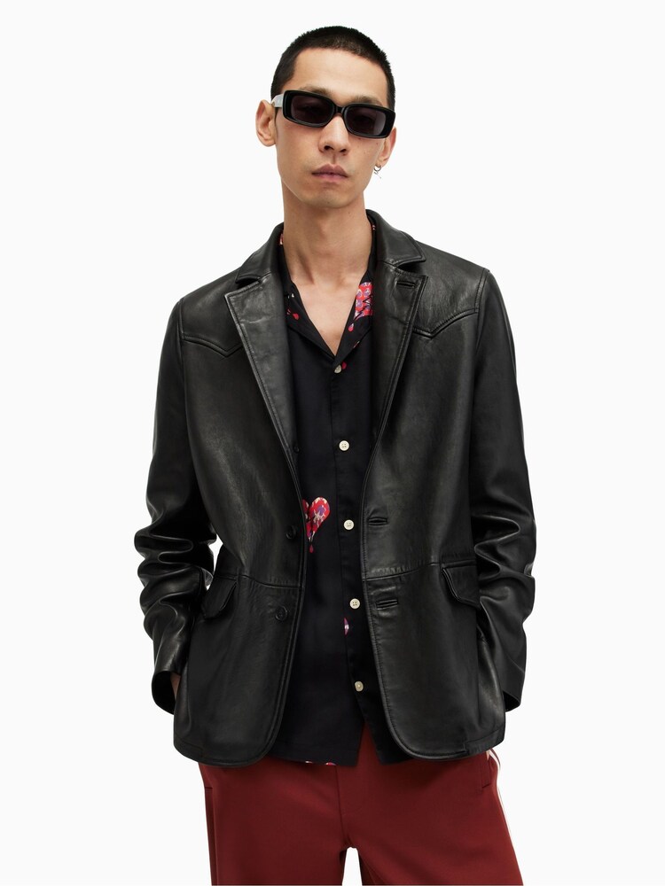 AllSaints Black Hunter Blazer - Image 1 of 8