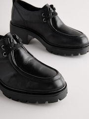 črna - Forever Comfort® Leather Chunky Cleat na vezalke; z vezalkami čevlji z visoko peto mokasini - Slika 3 iz 5