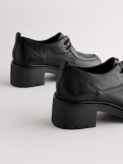 črna - Forever Comfort® Leather Chunky Cleat na vezalke; z vezalkami čevlji z visoko peto mokasini - Slika 4 iz 5
