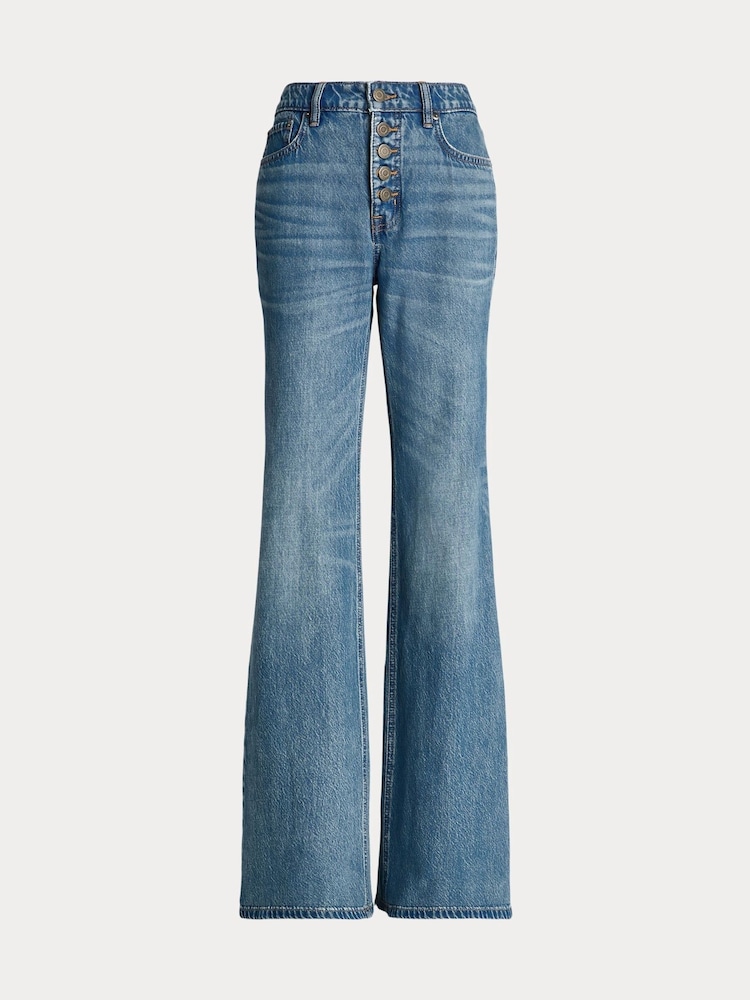 Lauren Ralph Lauren Blue High Rise Flare Jeans - Image 9 of 9 Lauren Ralph Lauren Blue High Rise Flare Jeans - Image 9 of 9