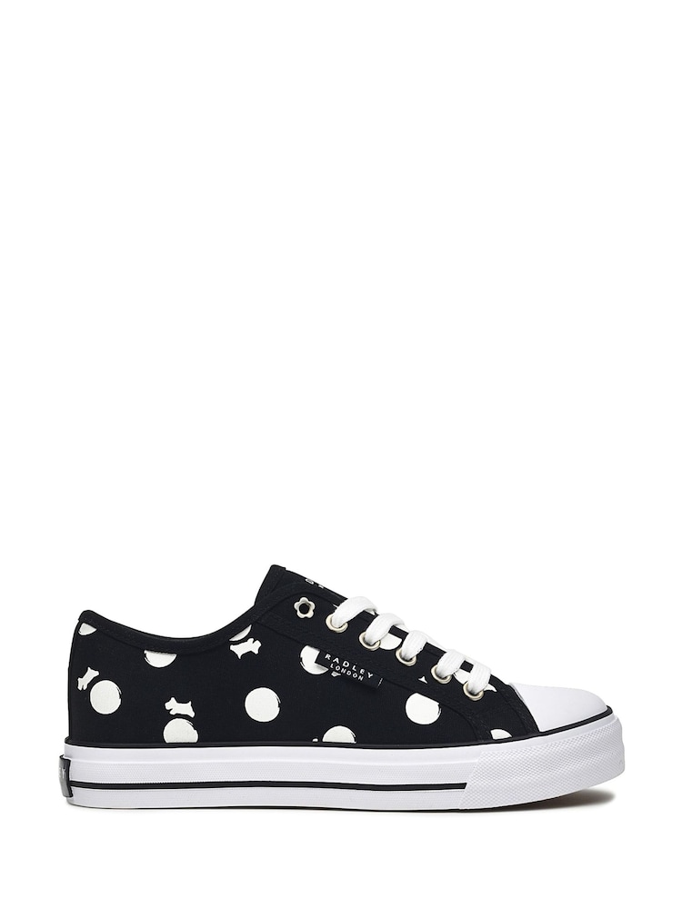 Radley London Canvas Lo Canvas Spot Black Trainers - Image 1 of 3